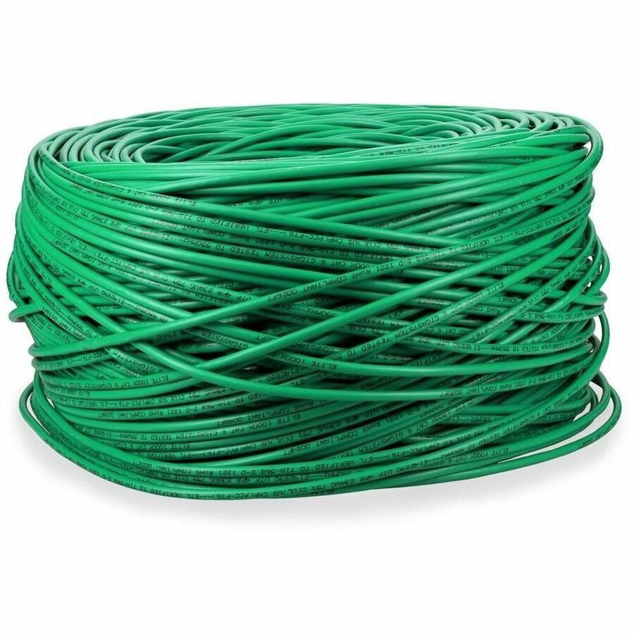 Proline 1000ft Non-Terminated Green CAT 6 Plenum-Rated Bulk Cable