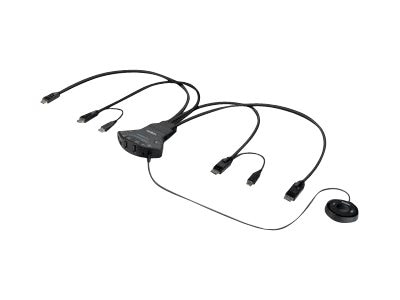 Belkin Secure Flip 2-Port KVM Switch (Dual Head) - KVM / audio switch - 2 ports