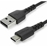 StarTech.com 1m USB A to USB C Charging Cable - Durable Fast Charge and Sync Aramid Fiber 3A Black