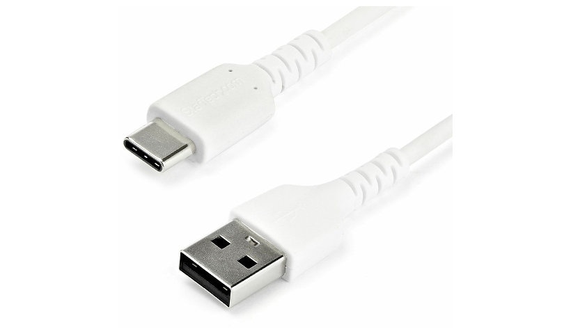 StarTech.com 1m USB A to USB C Charging Cable - Durable Fast Charge and Sync Aramid Fiber 3A White