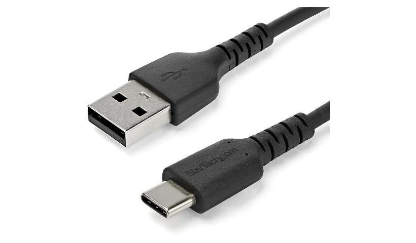 StarTech.com 2m USB A to USB C Charging Cable - Durable Fast Charge and Sync Aramid Fiber 3A Black