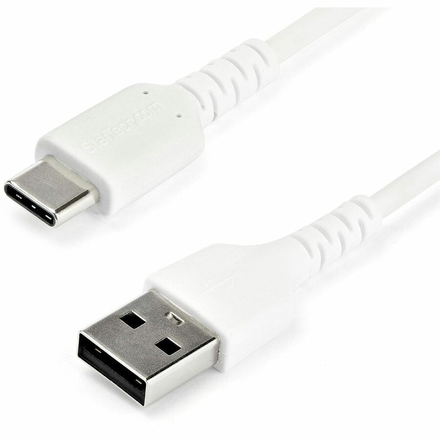 StarTech.com 2m USB A to USB C Charging Cable - Durable Fast Charge and Sync Aramid Fiber 3A White