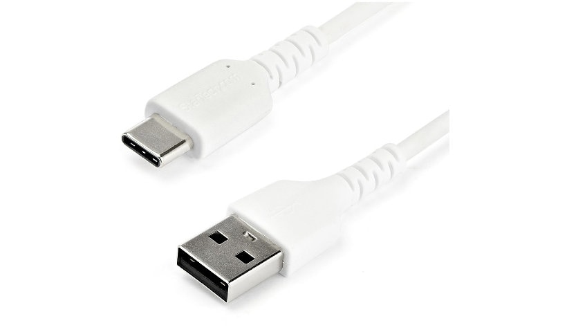 StarTech.com 2m USB A to USB C Charging Cable - Durable Fast Charge and Sync Aramid Fiber 3A White