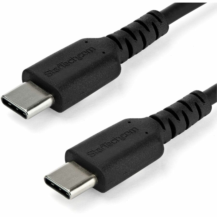 StarTech.com 1m USB C Charging Cable - Durable Fast Charge and Sync USB C to C Aramid Fiber 60W Black