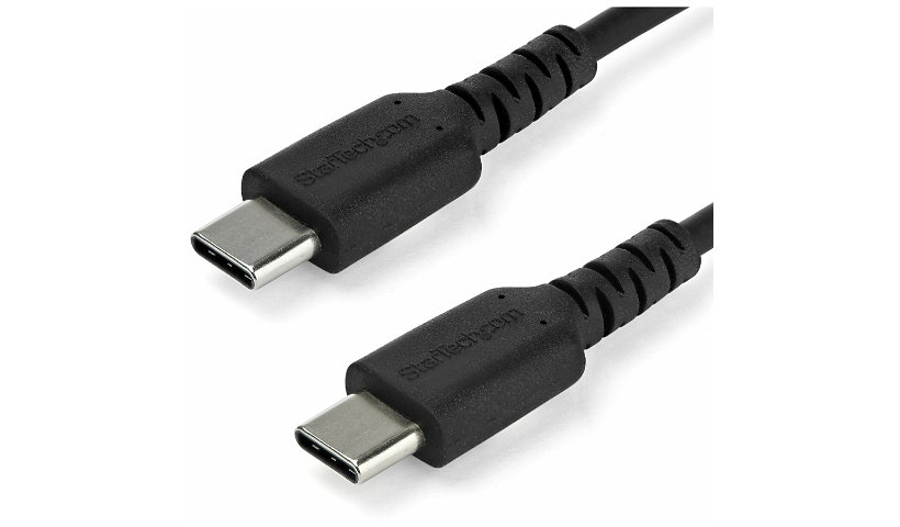 StarTech.com 1m USB C Charging Cable - Durable Fast Charge and Sync USB C to C Aramid Fiber 60W Black