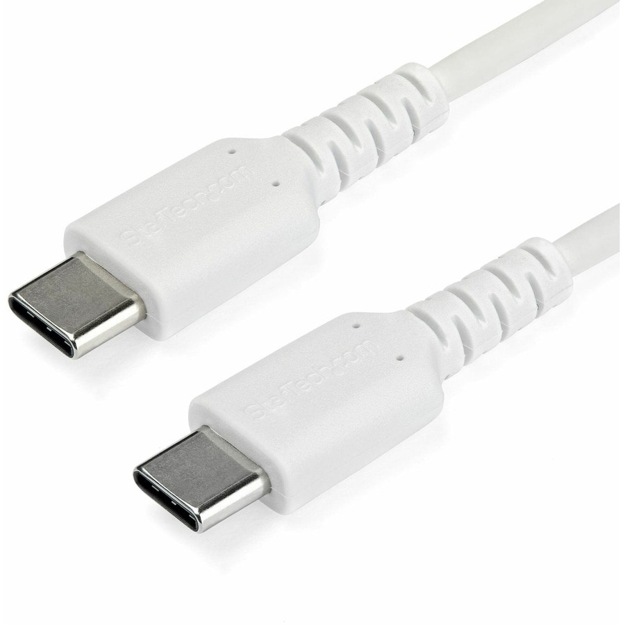 StarTech.com 1m USB C Charging Cable - Durable Fast Charge and Sync USB C to C Aramid Fiber 60W White