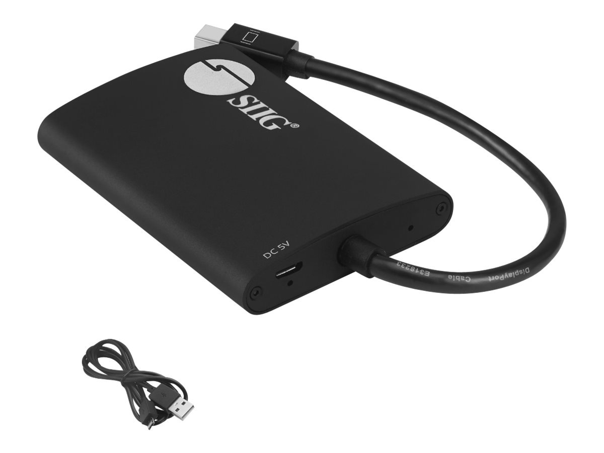 SIIG 1x2 mDP 1.2 to DisplayPort MST Splitter - video/audio splitter - 2 ports - TAA Compliant