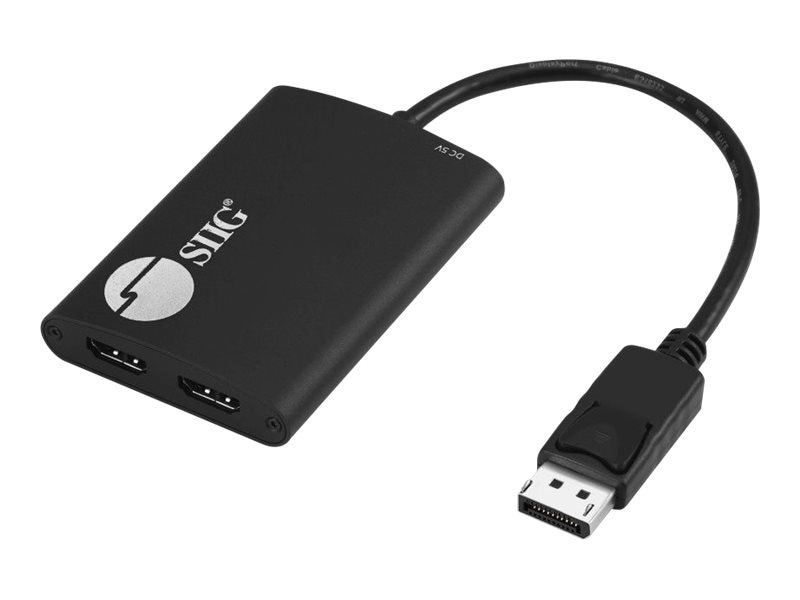 SIIG 1x2 DP 1.2 to HDMI MST Splitter - video/audio splitter - 2 ports - TAA Compliant