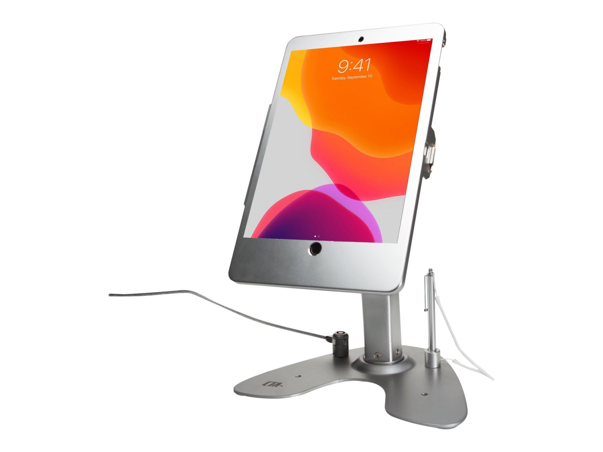 CTA Digital Dual Security Kiosk Stand with Locking Case and Cable for iPad
