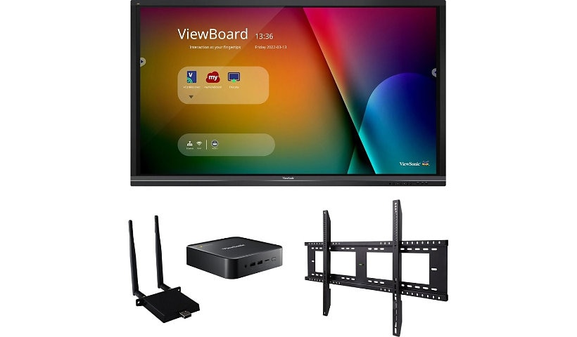 ViewSonic ViewBoard IFP7550-C1 - 4K Interactive Display with Wall Mount, WiFi Adapter, Chromebox - 350 cd/m2 - 75"