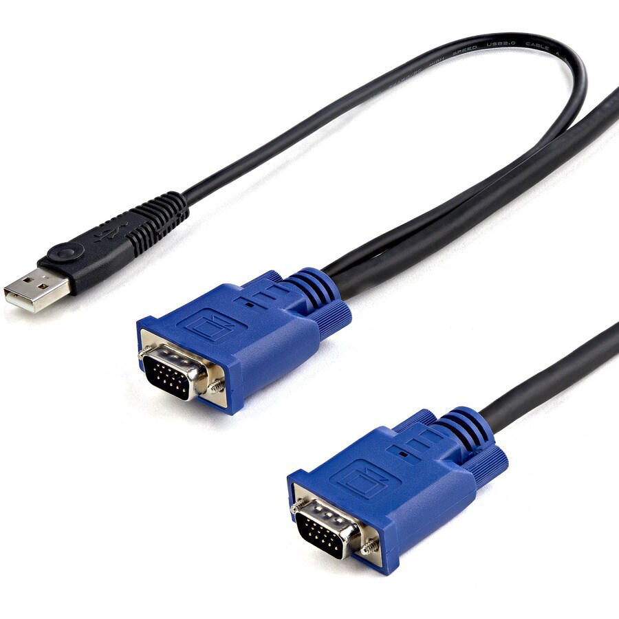 StarTech.com 15 ft 2-in-1 Ultra Thin USB KVM Cable - USB VGA KVM Cable