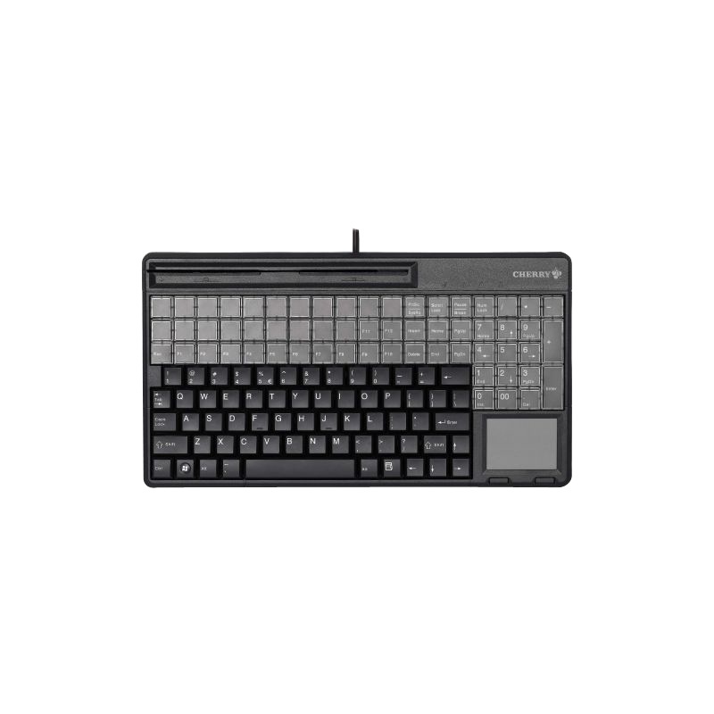 CHERRY 14" USB Keyboard with Magnetic Card Terminal and Touchpad - Black