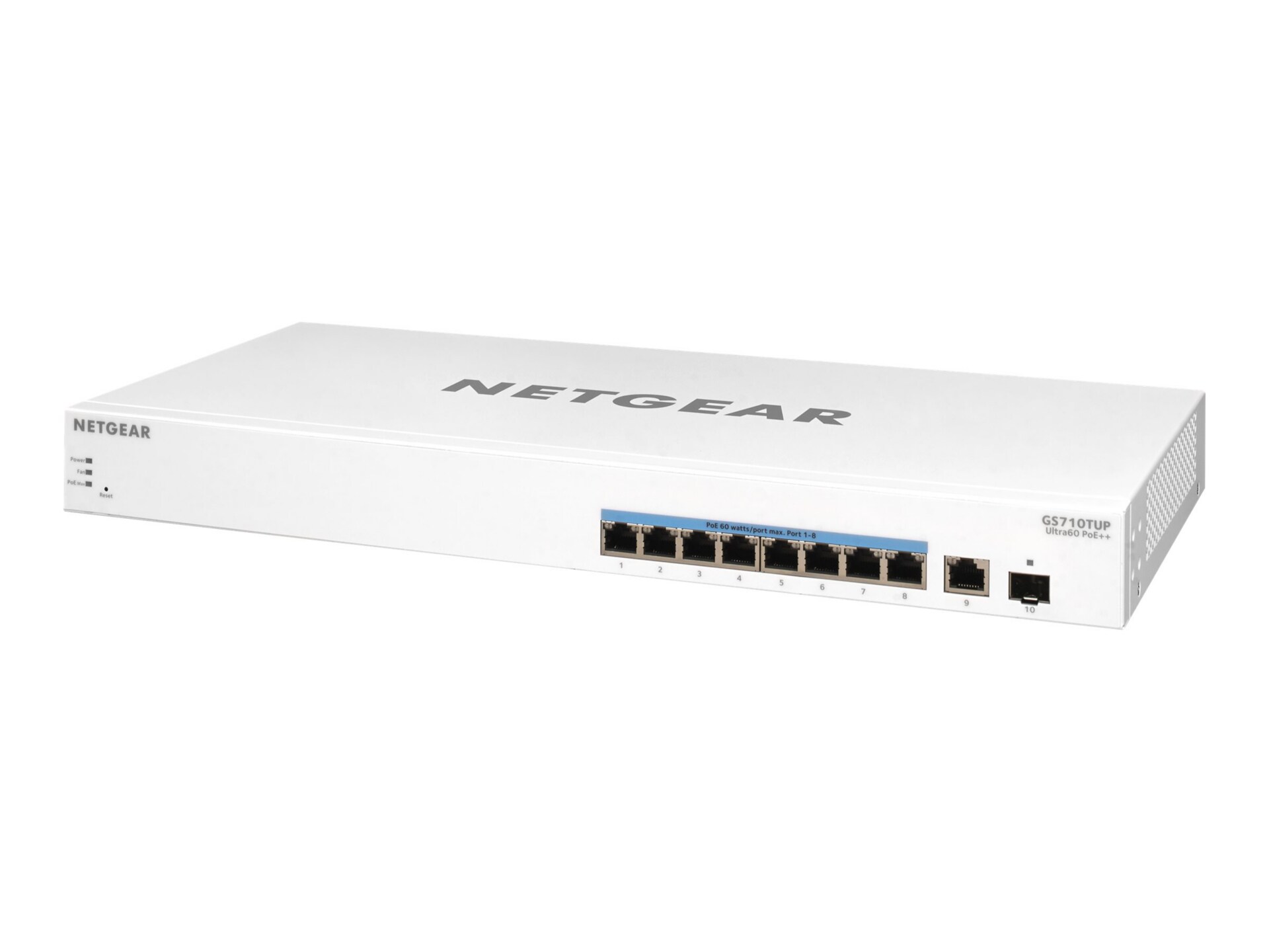 NETGEAR Smart GS710TUP - switch - 10 ports - smart - rack-mountable