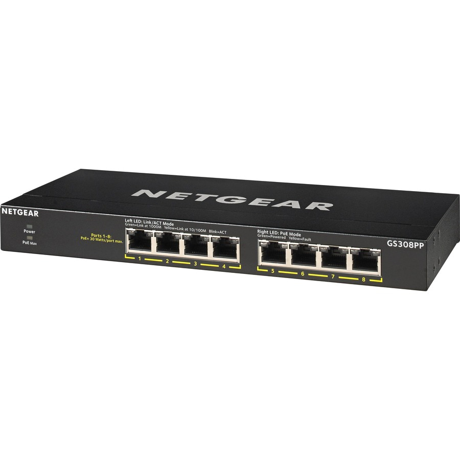 NETGEAR 8-Port Gigabit Ethernet Unmanaged PoE+ Switch 83W (GS308PP)