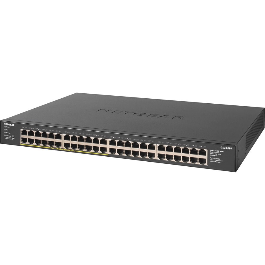 NETGEAR 48-Port Gigabit Ethernet Unmanaged PoE+ Switch (GS348PP)