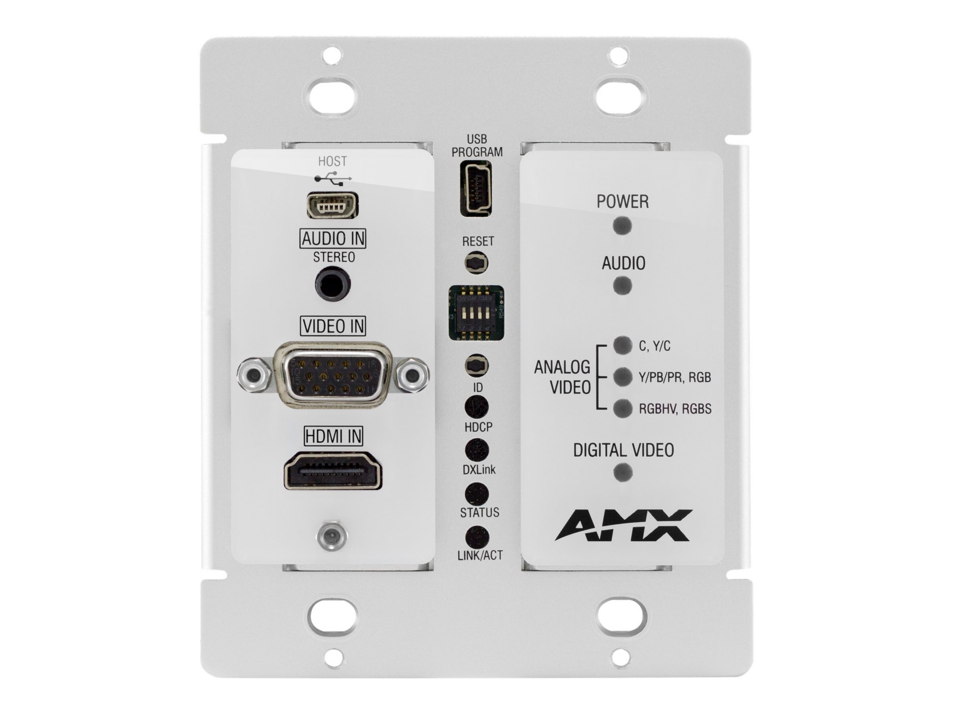 AMX DXLink Multi-Format Decor Style Wallplate Transmitter - video/audio ext