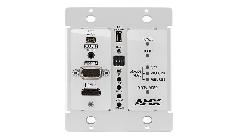 AMX DXLink Multi-Format Decor Style Wallplate Transmitter - video/audio ext