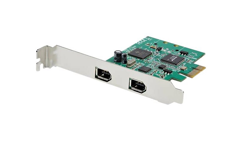 StarTech.com 2 Port PCI Express FireWire Card - TI TSB82AA2 Chipset - Plug-and-Play - PCIe 1394a FireWire Adapter