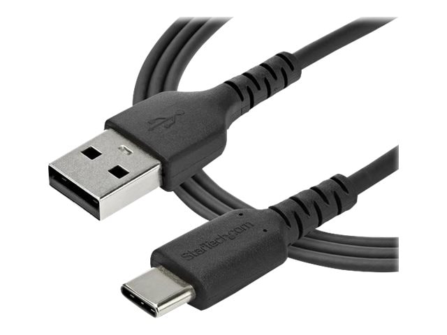 StarTech.com 1m USB A to USB C Charging Cable - Durable Aramid 60W Black