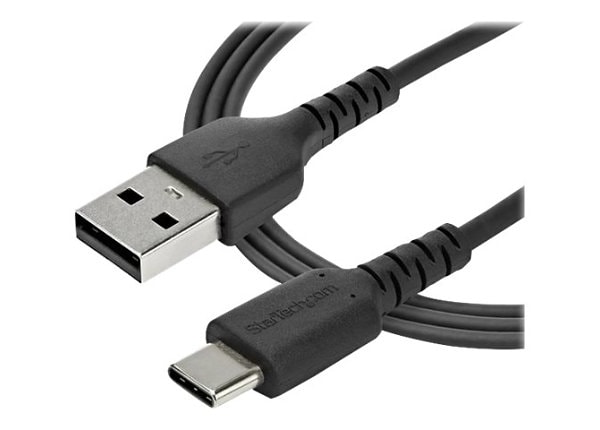 StarTech.com 1m USB A to USB C Charging Cable - Durable Aramid 60W Black -  RUSB2AC1MB - -