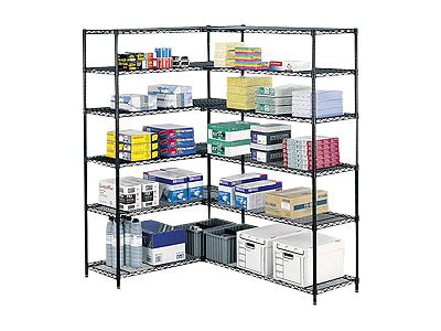 Safco Industrial - shelf rack - 4 shelves - black