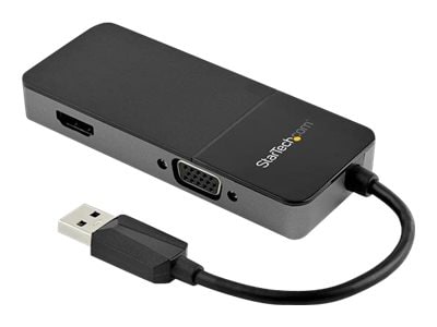 StarTech.com USB 3.0 to HDMI and VGA Adapter -4K/1080p USB Type A Dual Monitor Multiport Display Adapter Converter