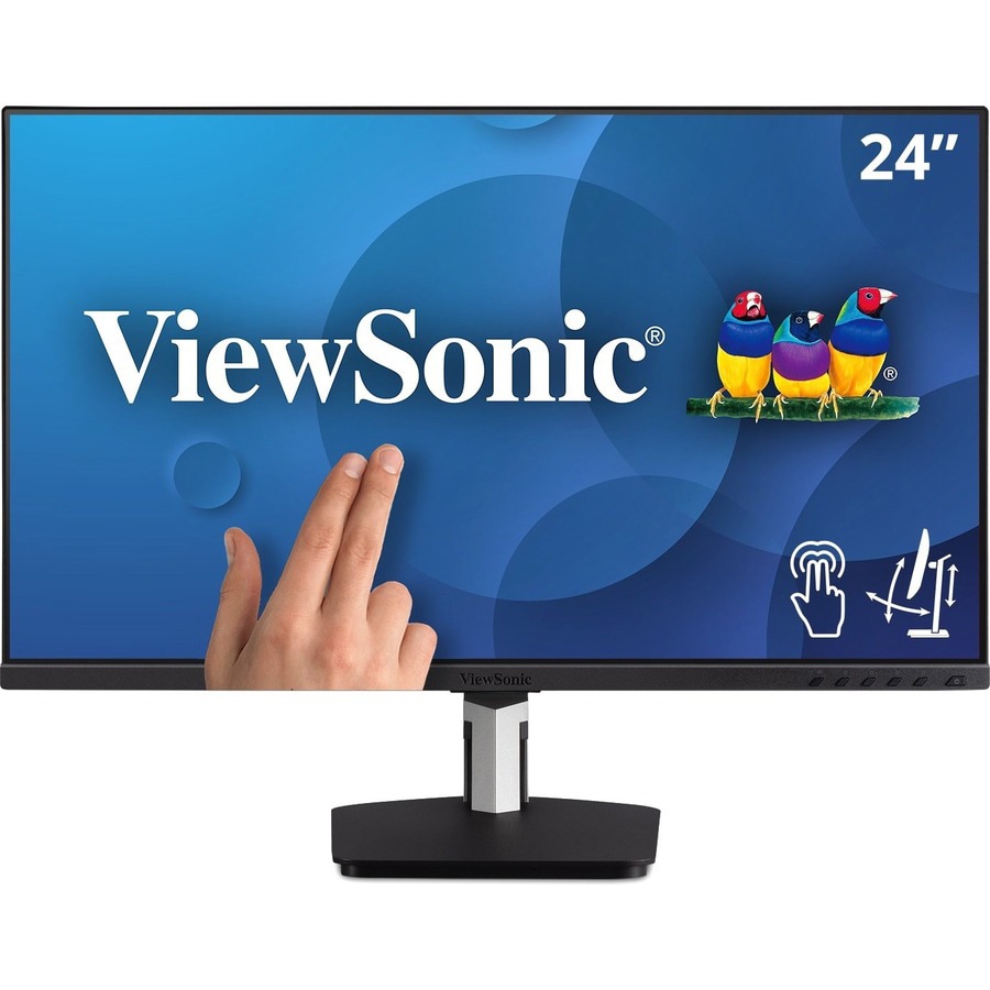 ViewSonic TD2455 Monitor de pantalla táctil multitáctil IPS de 24 pulgadas  1080p IPS de 10 puntos con ergonomía avanzada de doble bisagra USB C HDMI y