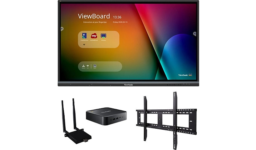 ViewSonic ViewBoard IFP6550-C1 - 4K Interactive Display with Wall Mount, WiFi Adapter, Chromebox - 350 cd/m2 - 65"