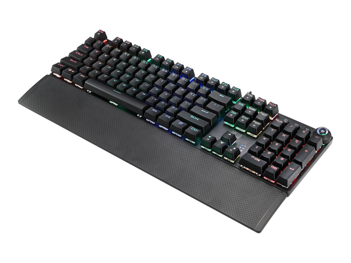 Adesso RGB Programmable Mechanical Gaming Keyboard with Detachable Magnetic Palmrest