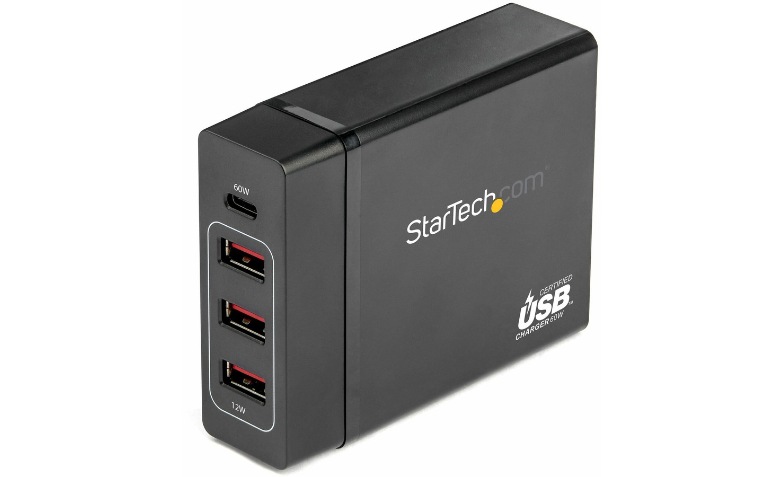 Startech Com Usb C Laptop Charger 60w Pd 3x Usb A Usb C Power Adapter Hub Dch1c3a Usb Cables Adapters Cdw Com