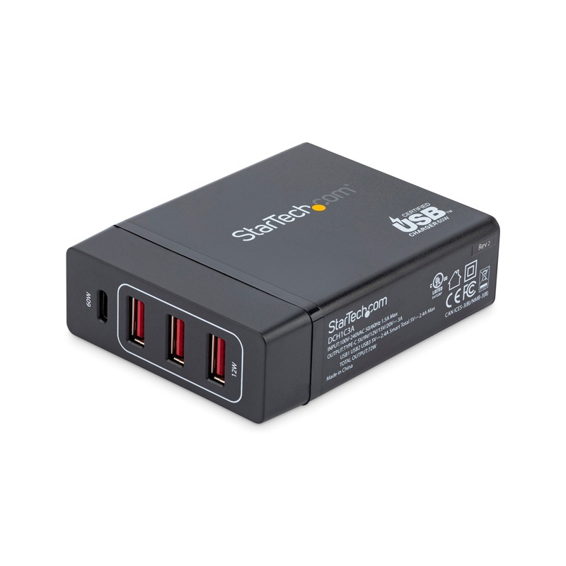 Thumbnail 5 of 12 for StarTech.com USB-C Charging Station, 72W, 1x USB-C + 3x USB-A, Portable Charger with PD, Laptop Replacement Charger