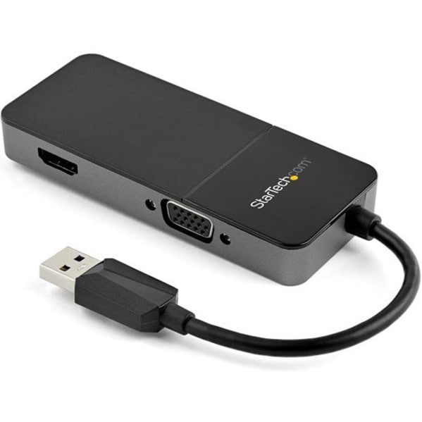 StarTech.com USB 3.0 to HDMI and VGA Adapter - 4K/1080p Dual Monitor USB Multiport Adapter Converter