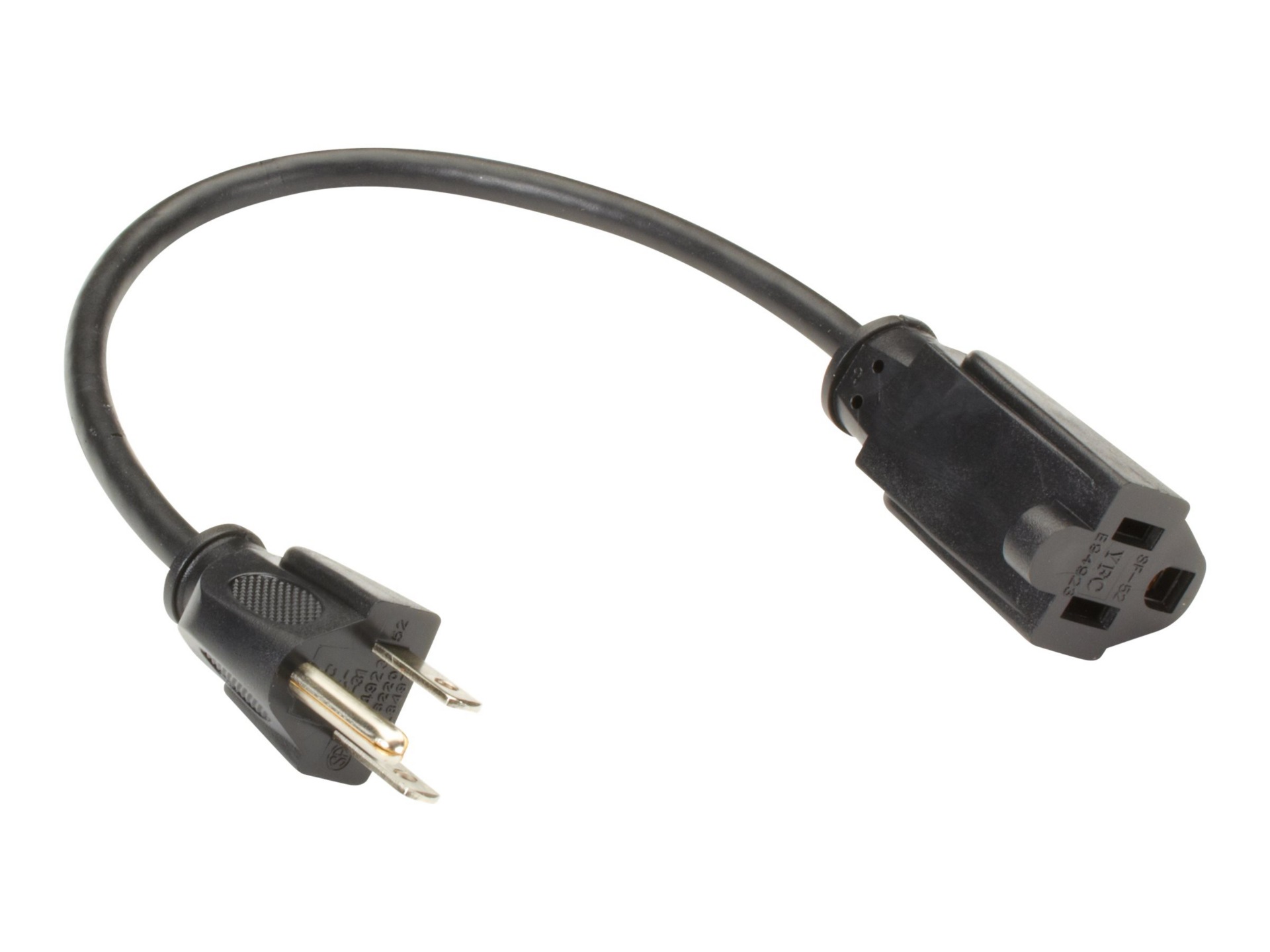 Black Box Outlet Saver AC Mini Extension Cord - power extension cable - NEMA 5-15 to NEMA 5-15 - 1 ft