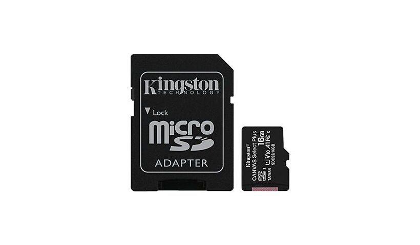 Kingston Canvas Select Plus microSD 16GB Flash Memory Card