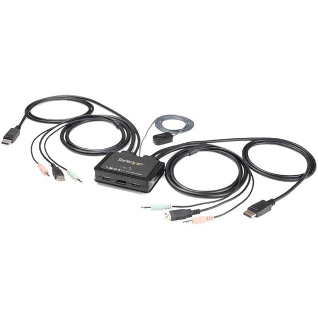StarTech.com 2 Port DisplayPort KVM Switch - 4K 60Hz - UHD DP 1,2 USB KVM S