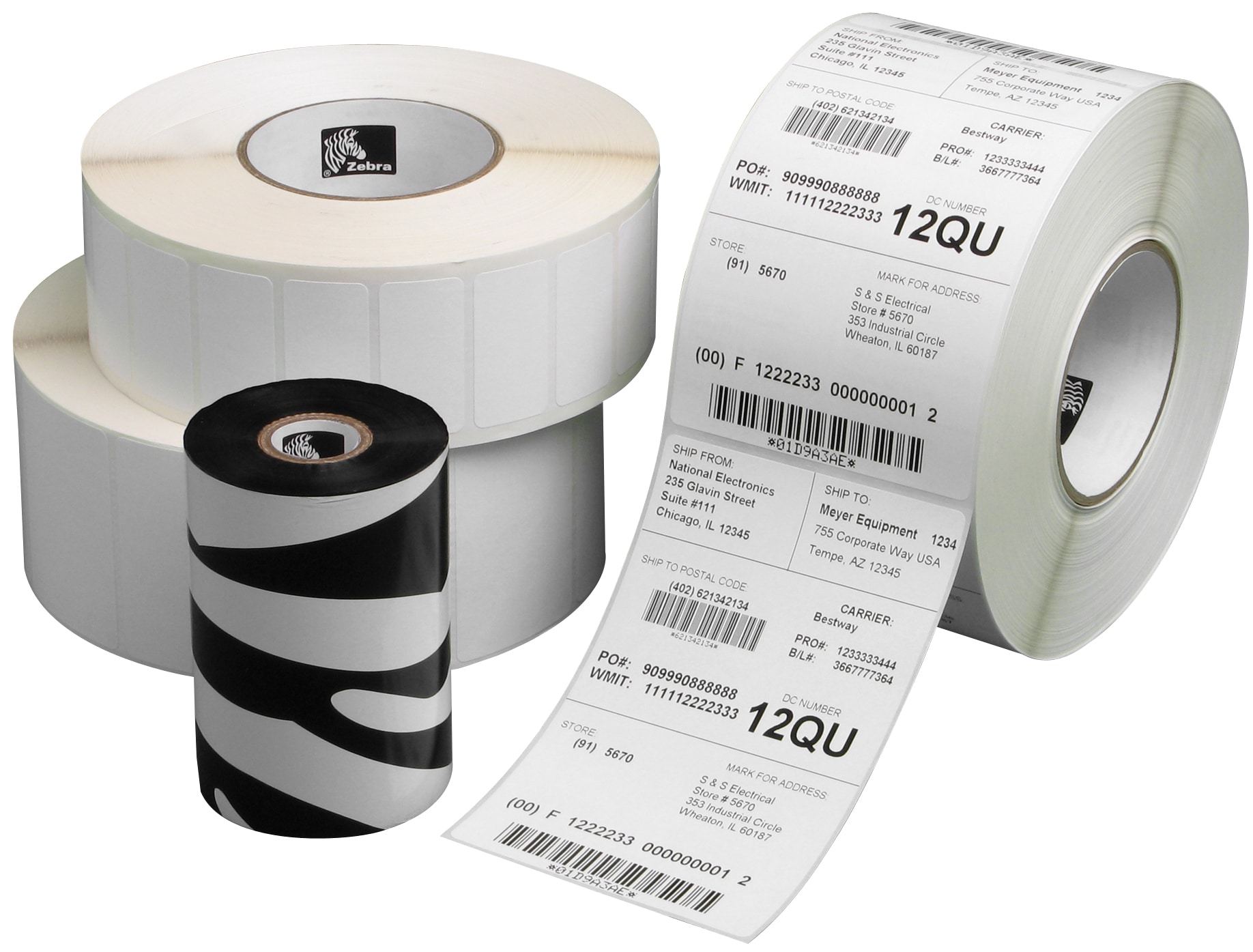 Zebra Label, Paper, 3 x 1in, Thermal Transfer, Z-Select 4000T, 3 in core