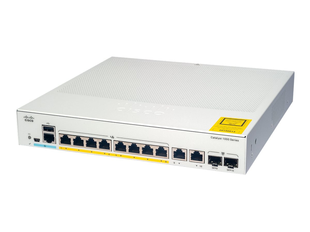Cisco Catalyst 1000-8T-2G-L - switch - 8 ports - managed - rack-mountable