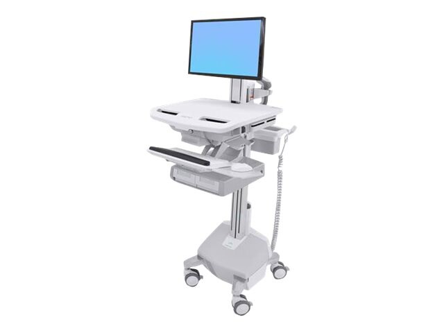Ergotron StyleView Electric Lift Cart with LCD Pivot, LiFe Powered, 2 Drawers (2x1) cart - open architecture - for LCD