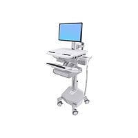 Ergotron StyleView Electric Lift Cart with LCD Pivot, LiFe Powered, 2 Drawers (2x1) - cart - open architecture - for LCD