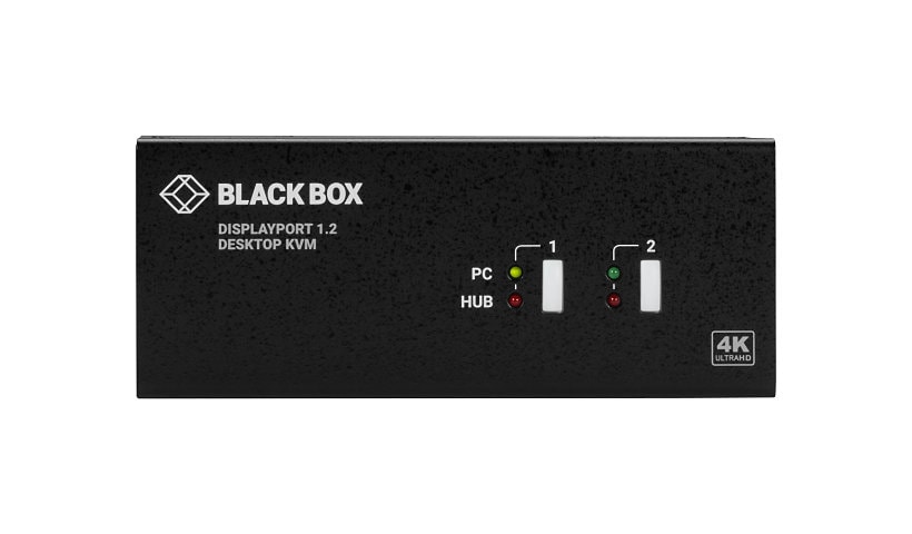 Black Box 4K 60Hz DisplayPort Dual-Head KVM Switch 2-Port, Audio - KVM / au