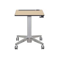 Ergotron - sit/standing desk - rectangular with contoured corners - gray, m