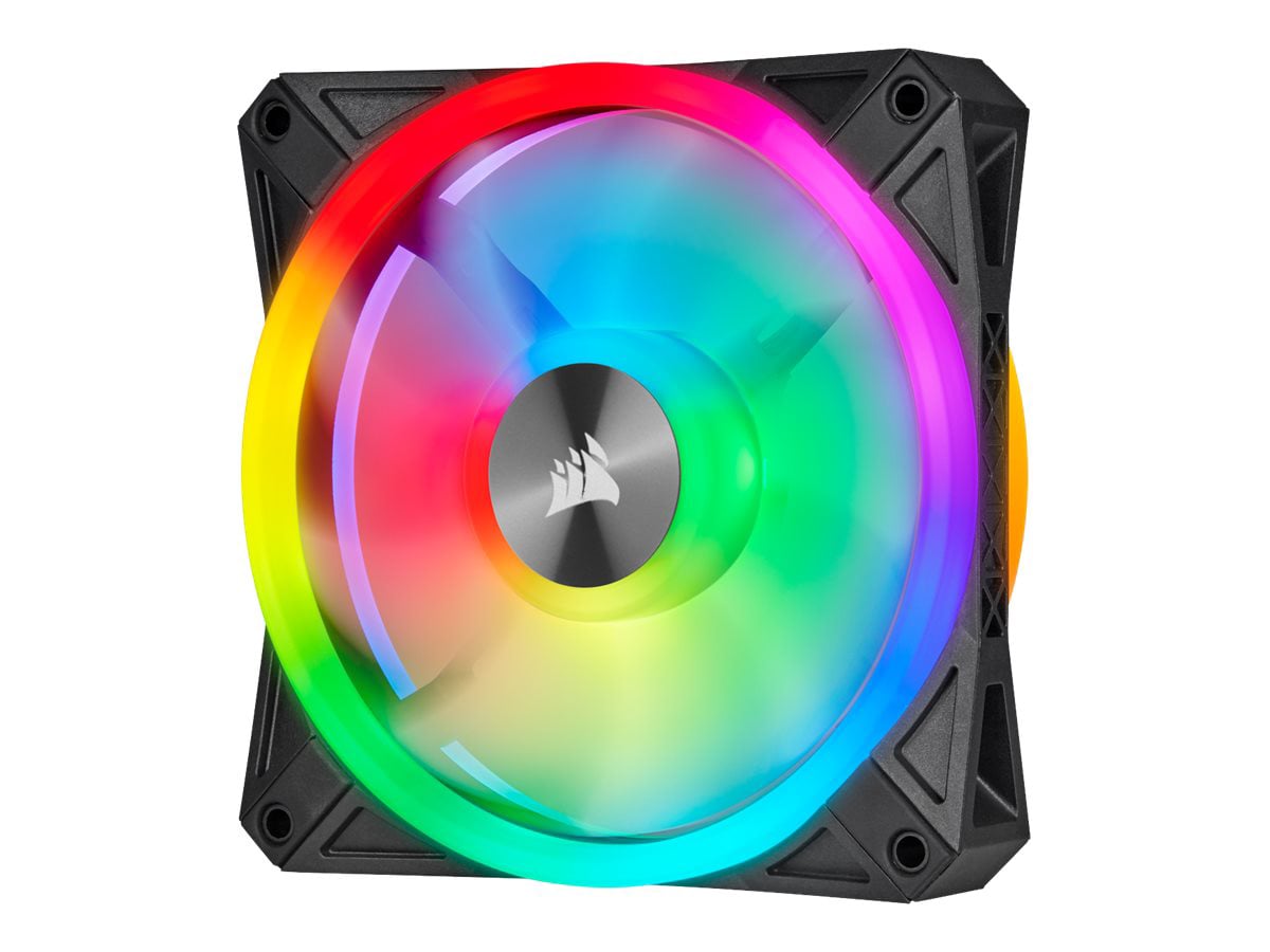 CORSAIR iCUE QL120 RGB 120mm PWM Triple Fan with Lighting Node Core