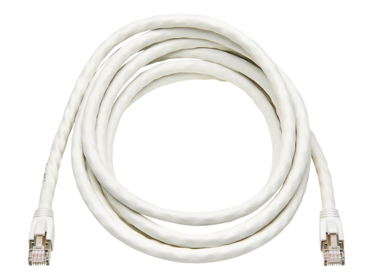Eaton Tripp Lite Series Cat8 25G/40G Certified Snagless Shielded S/FTP Ethernet Cable RJ45 M/M PoE White 10ft 3.05 m TAA