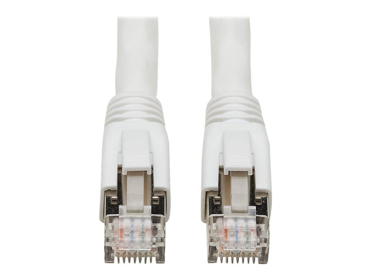 Tripp Lite Cat8 Patch Cable 25G/40G Certified Snagless M/M PoE White 15ft
