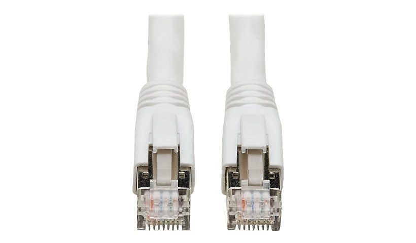 Tripp Lite Cat8 25G/40G-Certified Snagless S/FTP Ethernet Cable (RJ45 M/M), PoE, White, 15 ft. - patch cable - 15 ft -