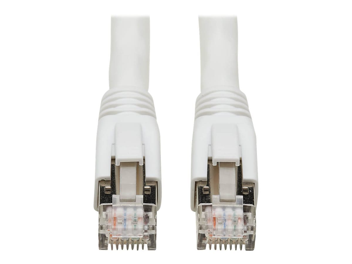 Eaton Tripp Lite Series Cat8 25G/40G Certified Snagless Shielded S/FTP Ethernet Cable (RJ45 M/M), PoE, White, 25 ft.