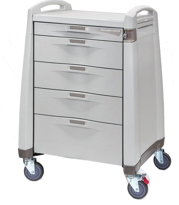 Capsa Healthcare Avalo Medication Cart with Core Lock System - Light Creme/Blue