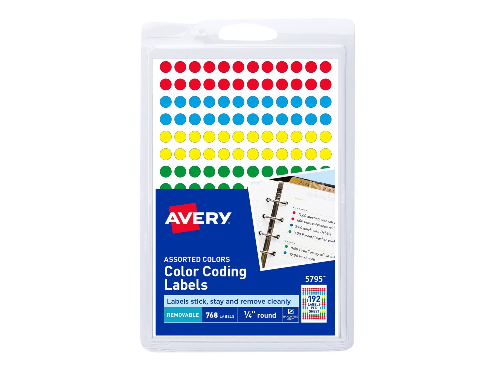 Avery 1/4" Removable Color-Coding Labels - Round, Assorted