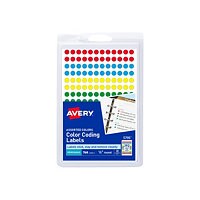 Avery 1/4" Removable Color-Coding Labels - Round, Assorted