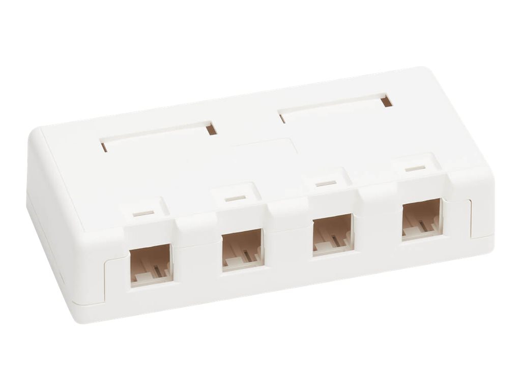 Thumbnail 3 of 9 for Eaton Tripp Lite Series Surface-Mount Box for Keystone Jacks - 4 Ports, White - surface mount box